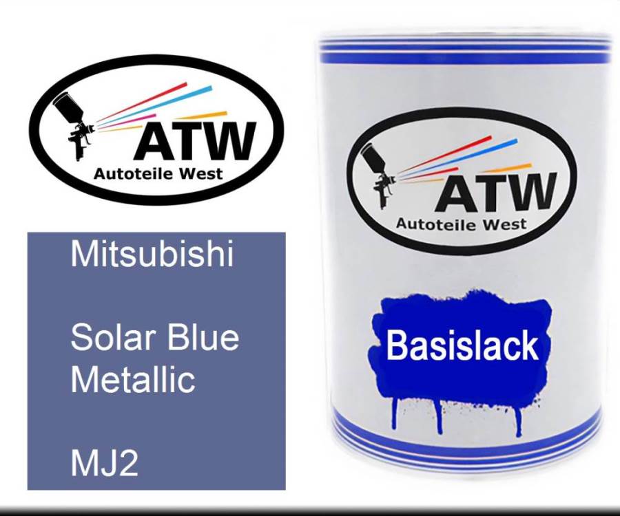 Mitsubishi, Solar Blue Metallic, MJ2: 500ml Lackdose, von ATW Autoteile West.